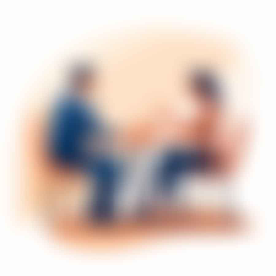 Two people discussing terms at a meeting